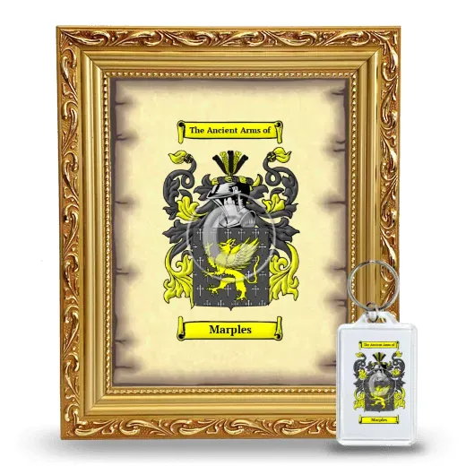 Marples Framed Coat of Arms and Keychain - Gold