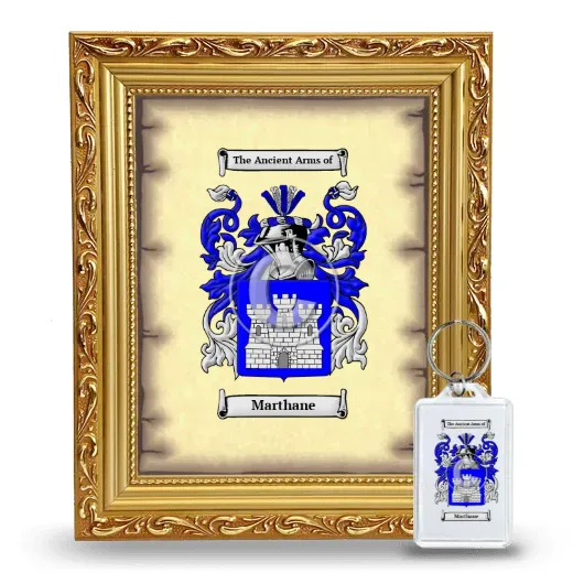 Marthane Framed Coat of Arms and Keychain - Gold