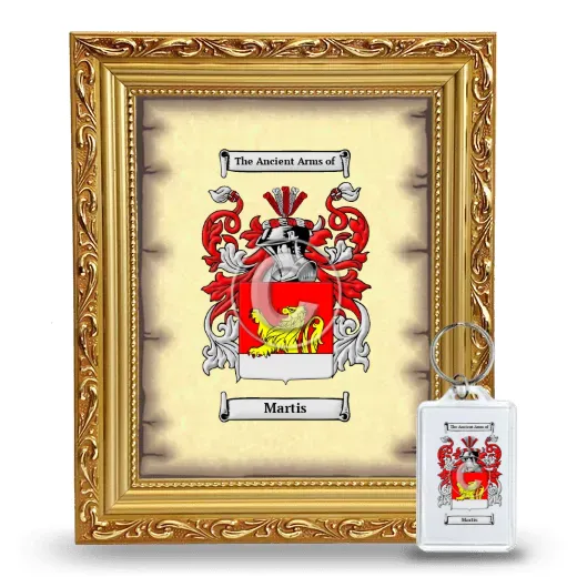 Martis Framed Coat of Arms and Keychain - Gold