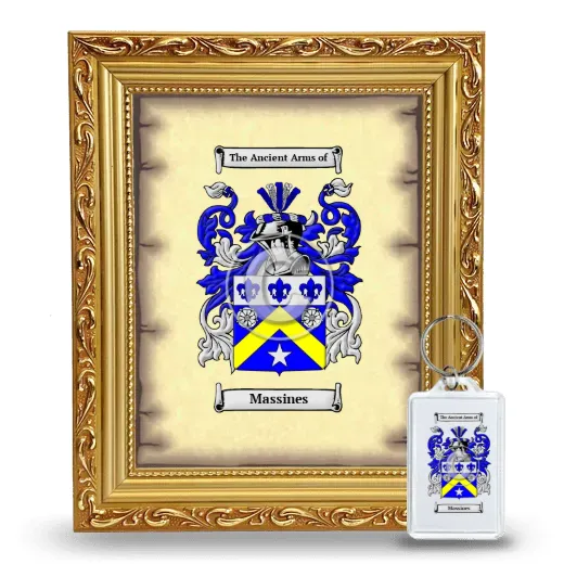 Massines Framed Coat of Arms and Keychain - Gold