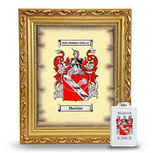 Mastine Framed Coat of Arms and Keychain - Gold
