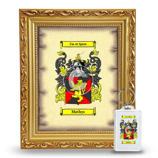 Mathys Framed Coat of Arms and Keychain - Gold