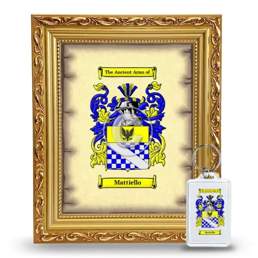 Mattiello Framed Coat of Arms and Keychain - Gold