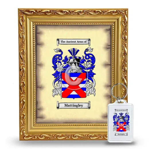 Mattingley Framed Coat of Arms and Keychain - Gold