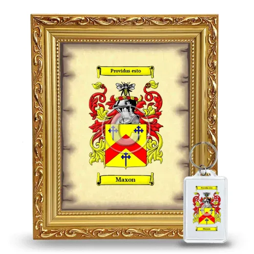 Maxon Framed Coat of Arms and Keychain - Gold
