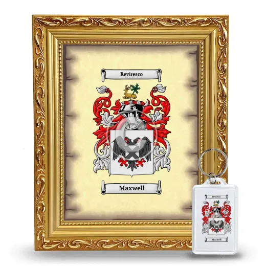 Maxwell Framed Coat of Arms and Keychain - Gold