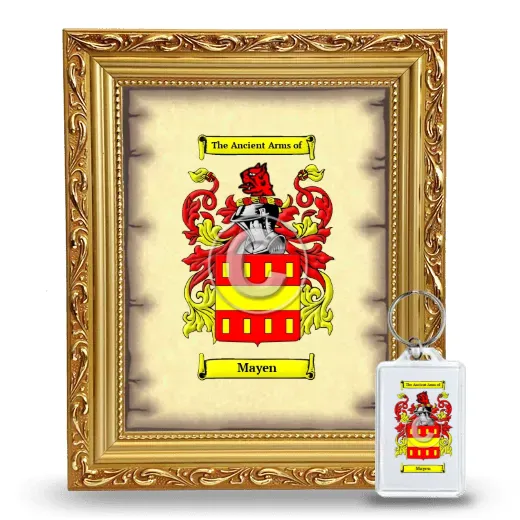 Mayen Framed Coat of Arms and Keychain - Gold