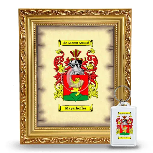 Mayerhoffer Framed Coat of Arms and Keychain - Gold