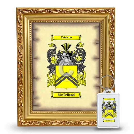 McClelland Framed Coat of Arms and Keychain - Gold