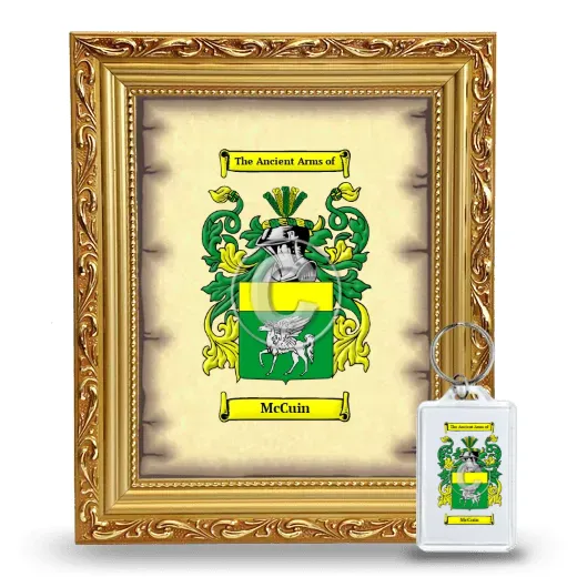 McCuin Framed Coat of Arms and Keychain - Gold