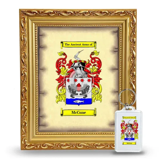 McCune Framed Coat of Arms and Keychain - Gold