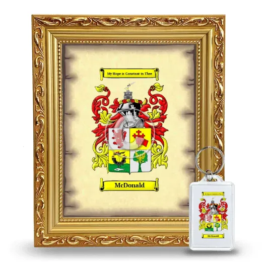 McDonald Framed Coat of Arms and Keychain - Gold