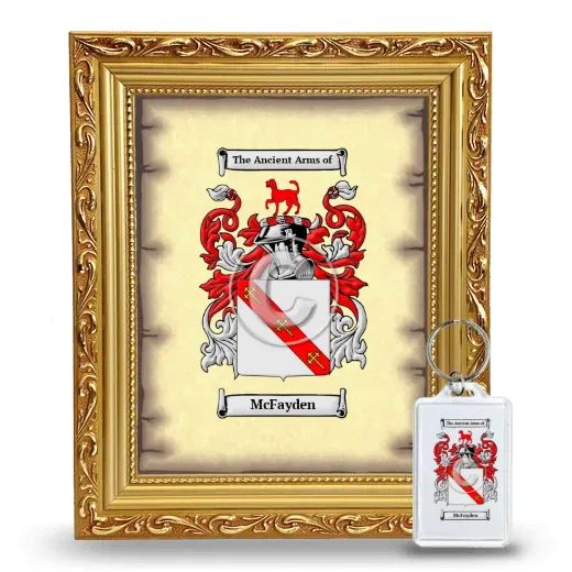 McFayden Framed Coat of Arms and Keychain - Gold