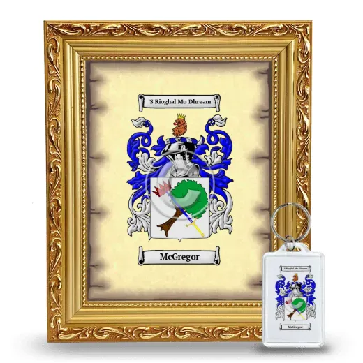 McGregor Framed Coat of Arms and Keychain - Gold