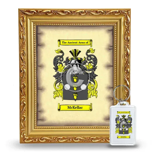 McKellar Framed Coat of Arms and Keychain - Gold
