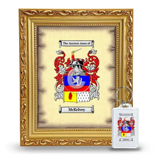 McKelvey Framed Coat of Arms and Keychain - Gold