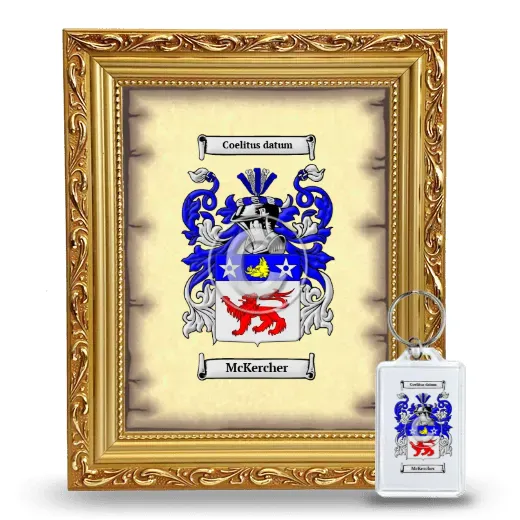 McKercher Framed Coat of Arms and Keychain - Gold