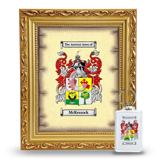 McKessock Framed Coat of Arms and Keychain - Gold