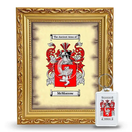 McMorrow Framed Coat of Arms and Keychain - Gold