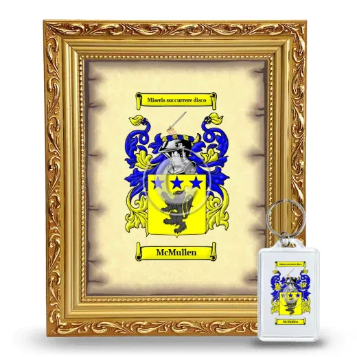 McMullen Framed Coat of Arms and Keychain - Gold