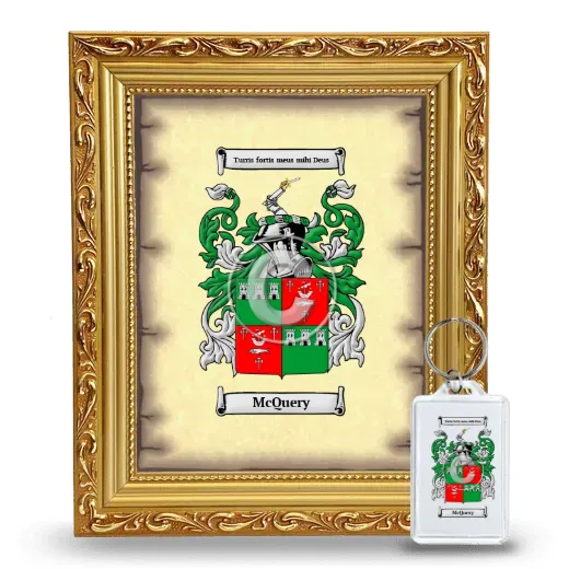 McQuery Framed Coat of Arms and Keychain - Gold