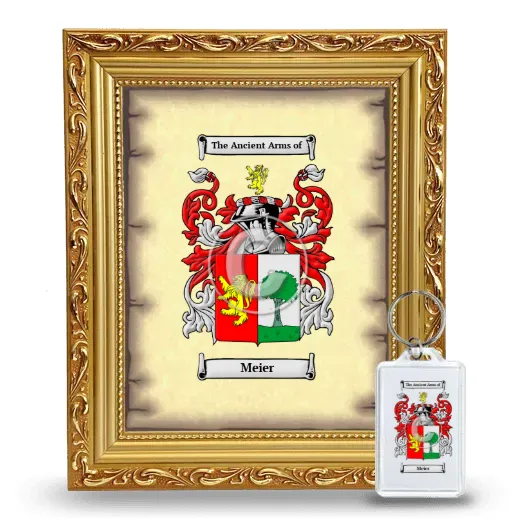 Meier Framed Coat of Arms and Keychain - Gold