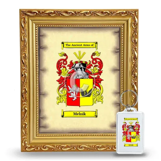 Melnik Framed Coat of Arms and Keychain - Gold