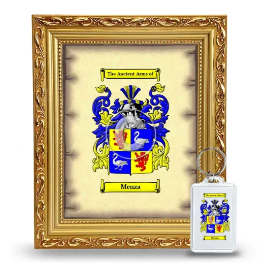 Menza Framed Coat of Arms and Keychain - Gold