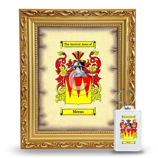 Merns Framed Coat of Arms and Keychain - Gold
