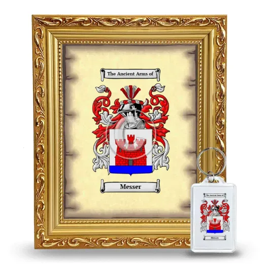 Messer Framed Coat of Arms and Keychain - Gold