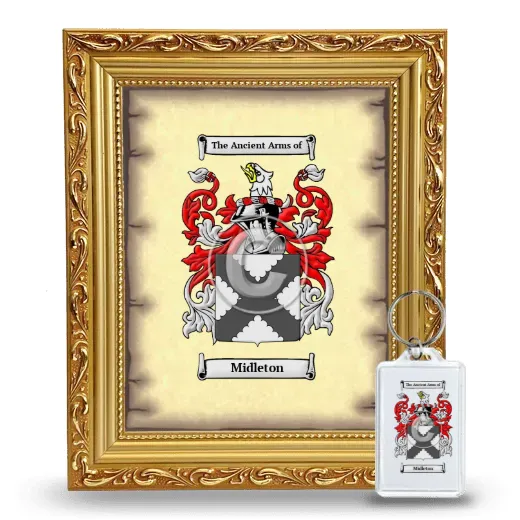 Midleton Framed Coat of Arms and Keychain - Gold