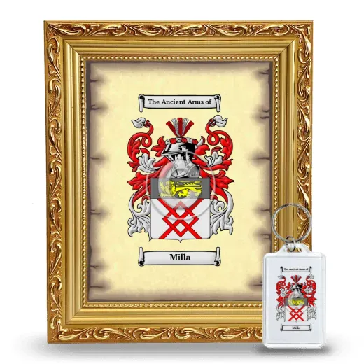 Milla Framed Coat of Arms and Keychain - Gold