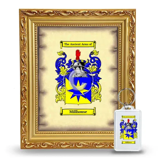 Millhouse Framed Coat of Arms and Keychain - Gold