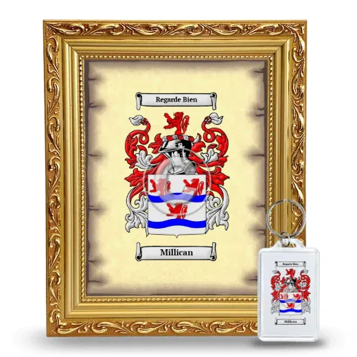 Millican Framed Coat of Arms and Keychain - Gold