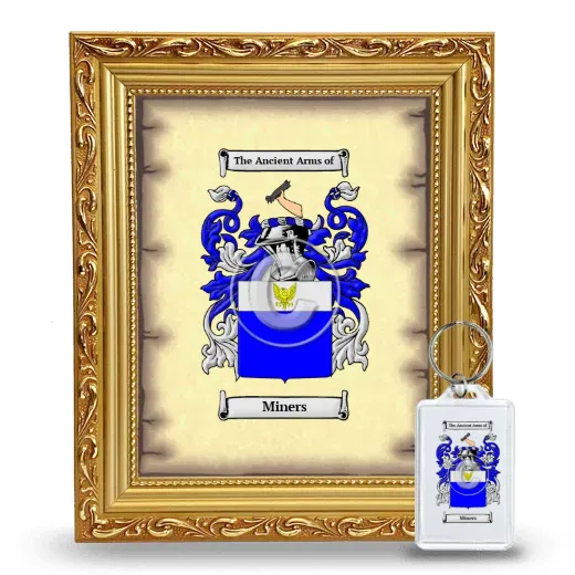 Miners Framed Coat of Arms and Keychain - Gold