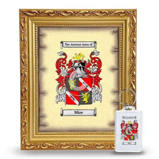 Mize Framed Coat of Arms and Keychain - Gold