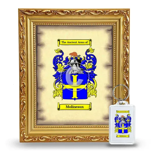 Molineaux Framed Coat of Arms and Keychain - Gold