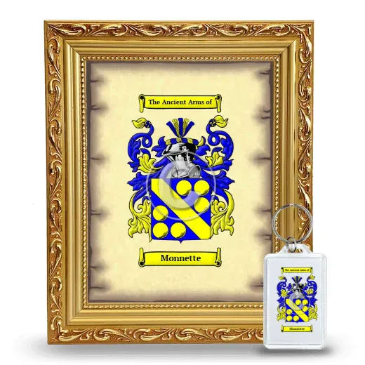 Monnette Framed Coat of Arms and Keychain - Gold