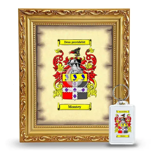 Montey Framed Coat of Arms and Keychain - Gold