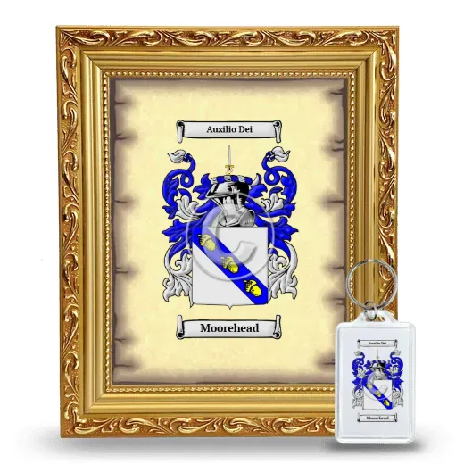 Moorehead Framed Coat of Arms and Keychain - Gold