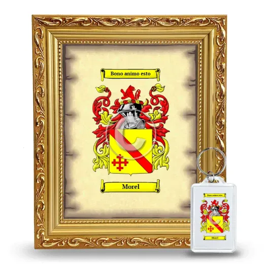 Morel Framed Coat of Arms and Keychain - Gold