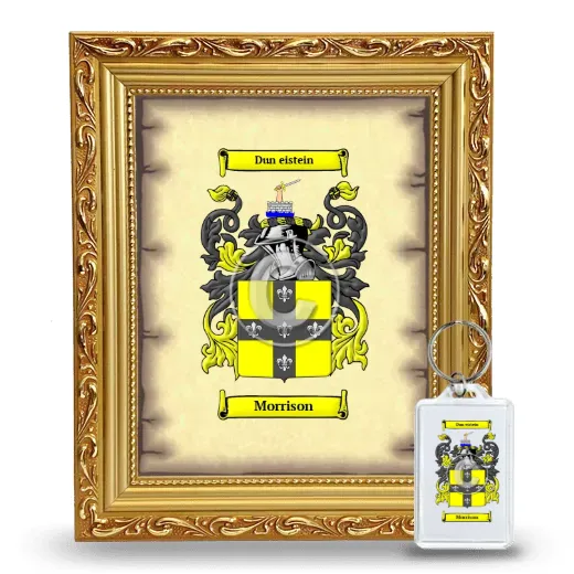 Morrison Framed Coat of Arms and Keychain - Gold
