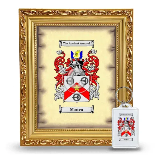 Morten Framed Coat of Arms and Keychain - Gold