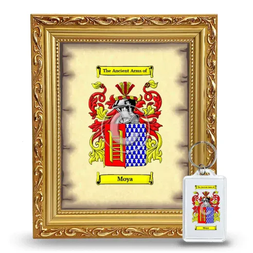 Moya Framed Coat of Arms and Keychain - Gold