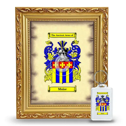 Muise Framed Coat of Arms and Keychain - Gold
