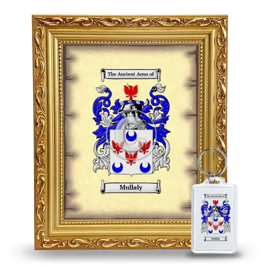 Mullaly Framed Coat of Arms and Keychain - Gold
