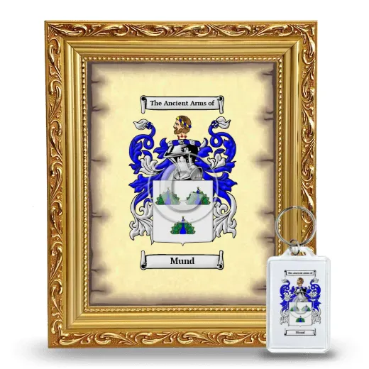 Mund Framed Coat of Arms and Keychain - Gold