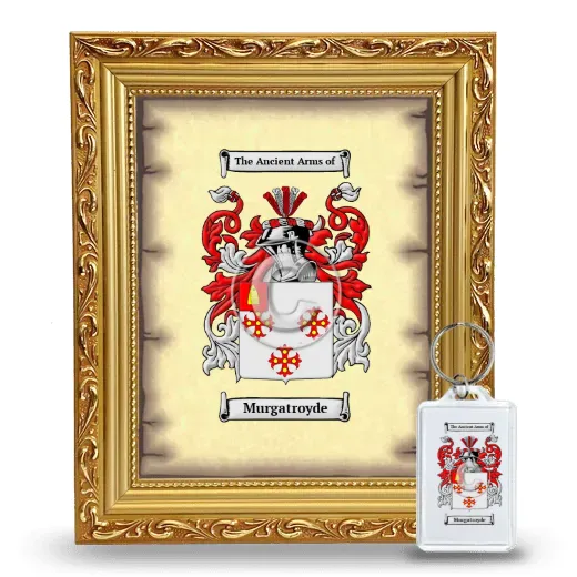 Murgatroyde Framed Coat of Arms and Keychain - Gold