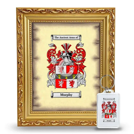 Murphy Framed Coat of Arms and Keychain - Gold