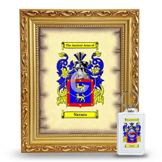 Navaro Framed Coat of Arms and Keychain - Gold